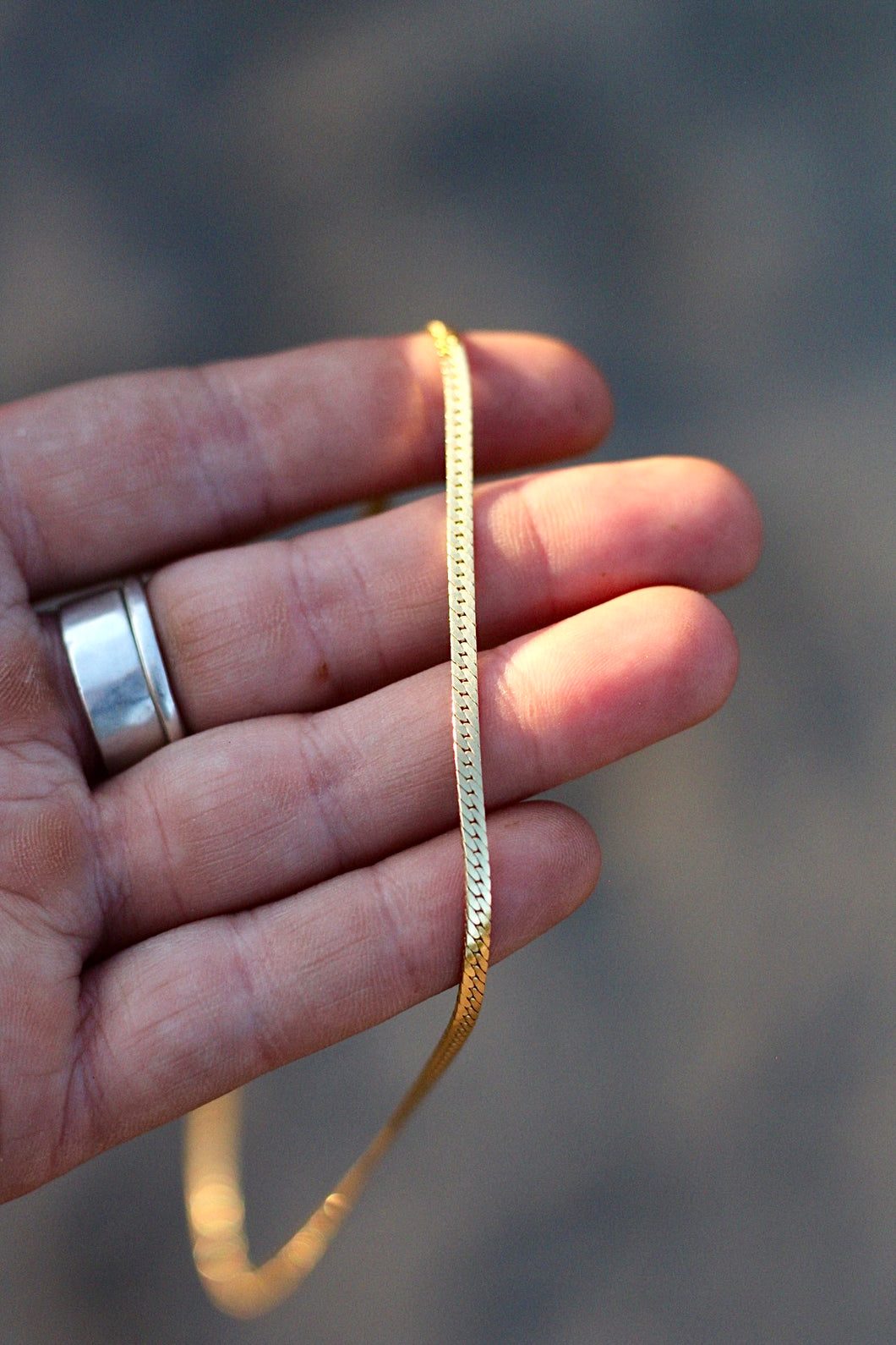 Herringbone chain- gold filled